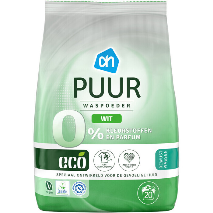 AH Eco Wasmiddel puur wit poeder