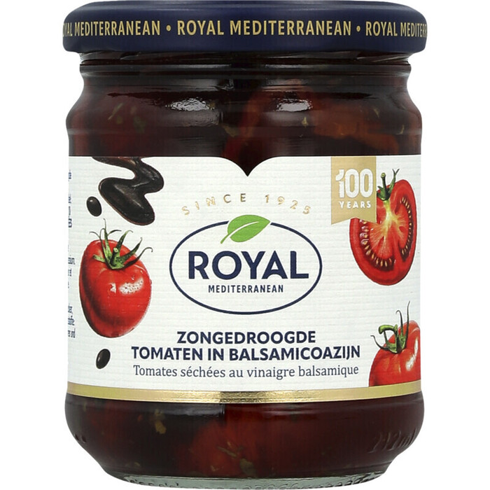 Royal Mediterranian, Zongedroogde tomaten in balsamicoazijn (pot, 215g)