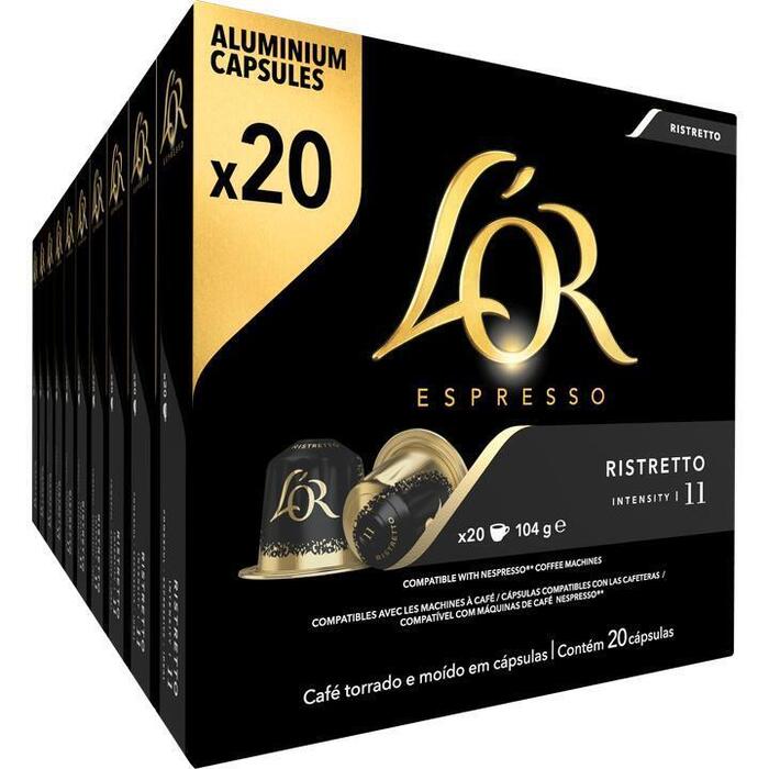 Doos L'OR Espresso ristretto koffiecups voordeelpak