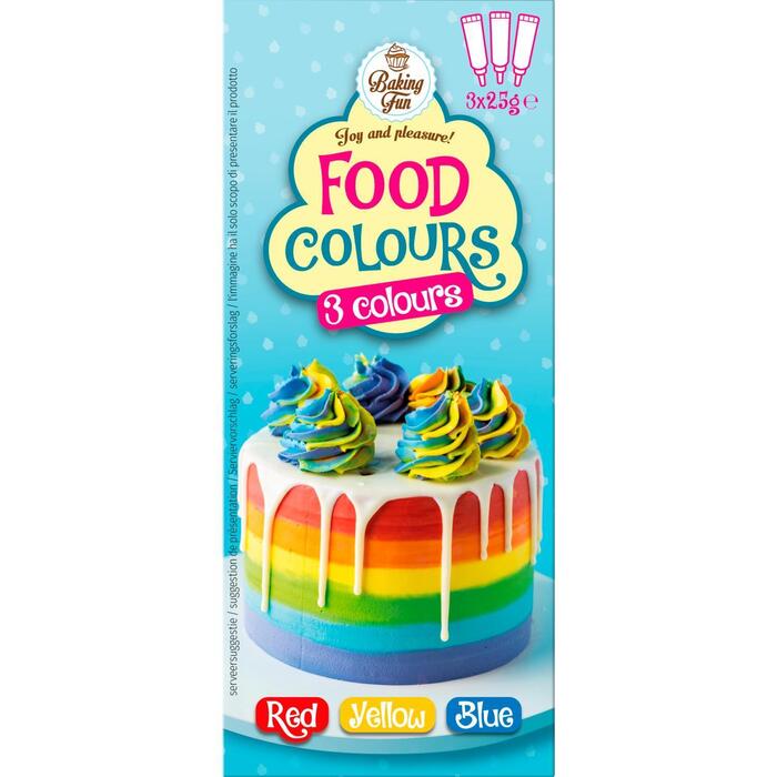 Food colours 3 stuks (75g)