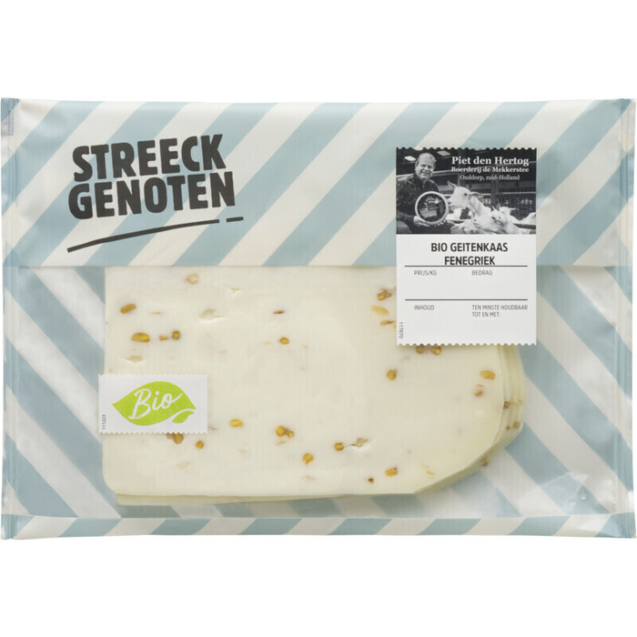 Streeckgenoten Bio geitenkaas fenegriek 48+ plak (235g)