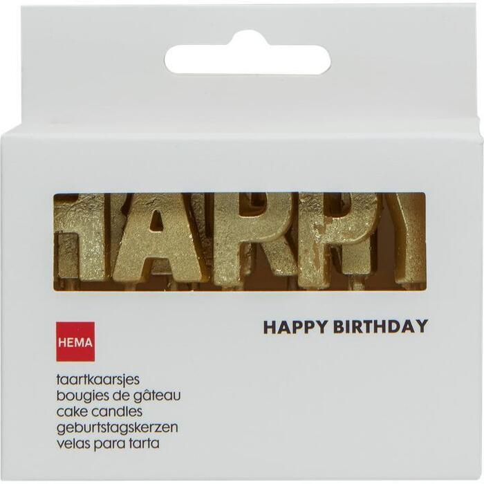 HEMA Taartkaarsjes Happy Birthday Goud