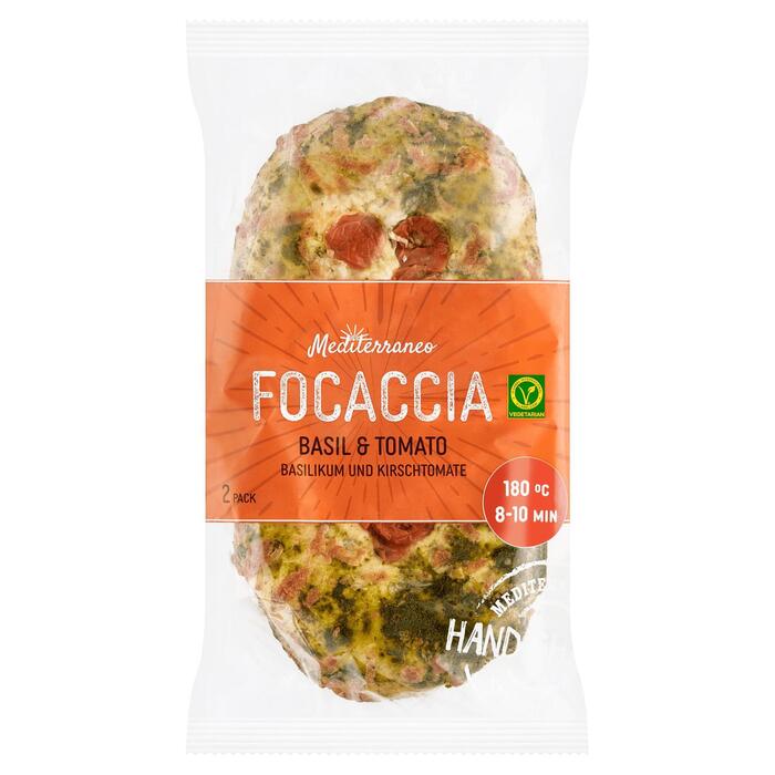 Boboli Mediterraneo Focaccia Basil & Tomato 2 x 165 g (330g)