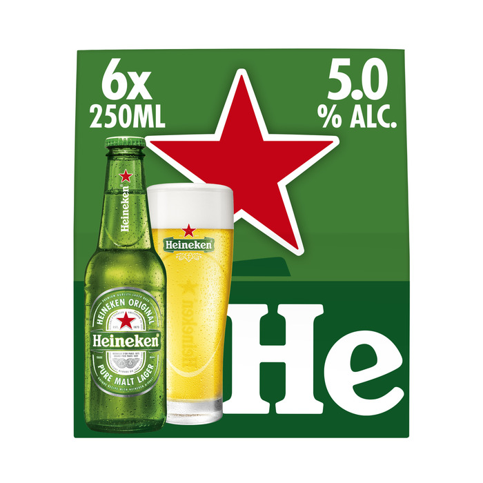Heineken draaidop flessen (Set, 6 × 250ml)