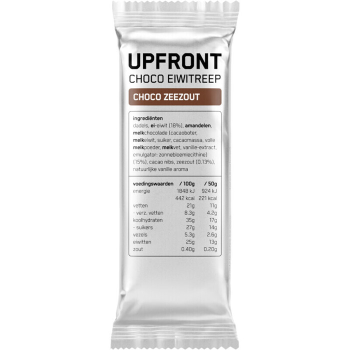 Upfront Choco eiwitreep choco zeezout (50g)