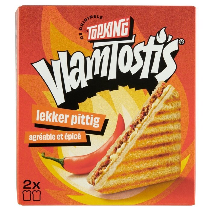 Vlam Tosti's Heet Gekruid met Vlammetjes Vlees en Kaas (Doos, 240g)