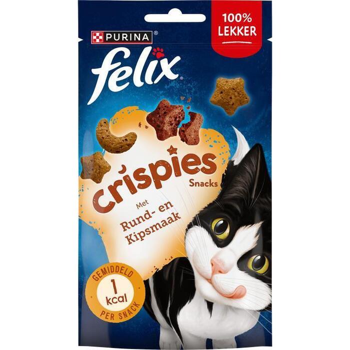 PURINA® FELIX Crispies Snacks met Rund- & Kipsmaak 45 g (Zak, 45g)