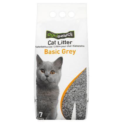 Agriselect Kattenbakkorrels Basic Grey 7L (7L)