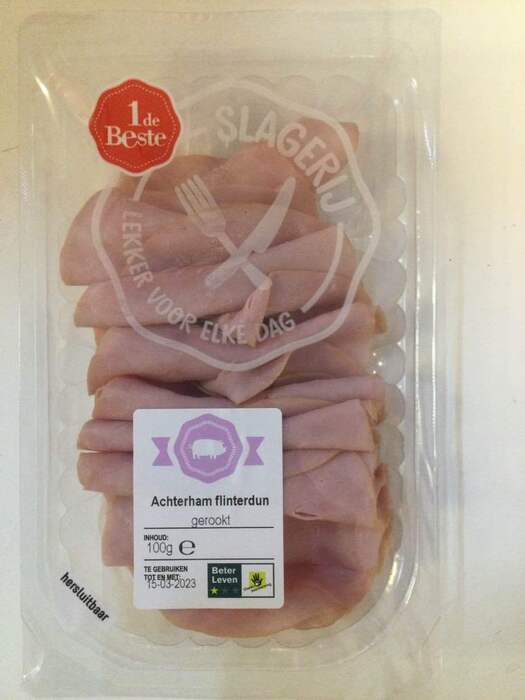 Achterham flinterdun (100g)