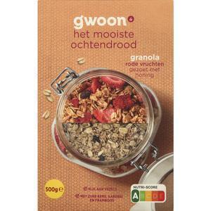 G'woon granola rode vruchten 500gr (500g)