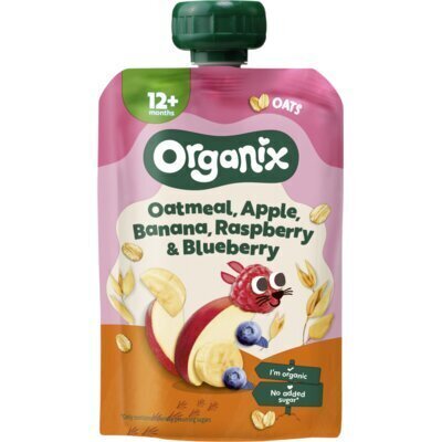 Organix Knijpfruit haver appel banaan 6-36 m (Zak, 100g)
