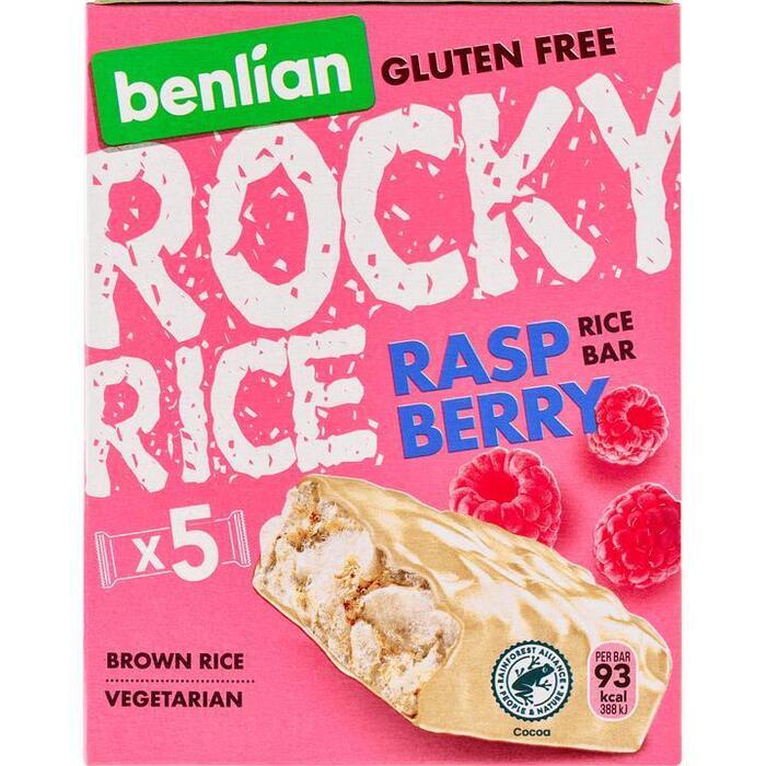 Benlian Food Gluten Free Rocky Rice Raspberry Bar 5 x 18 g (5 × 18g)