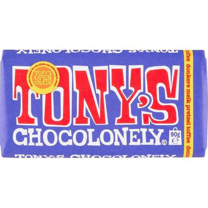Tony's Chocolonely Reep donkere melk pretzel toffee (90g)