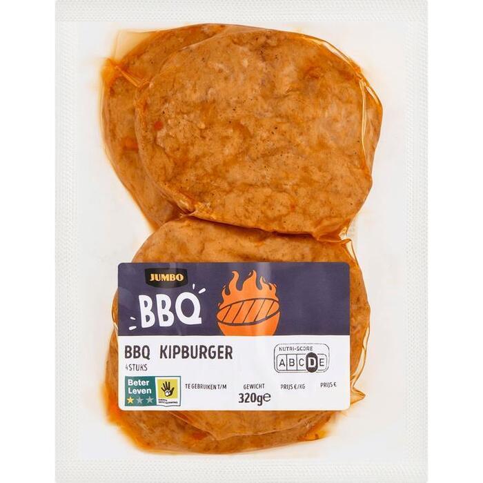 Jumbo BBQ Kipburger 4 Stuks (320g)