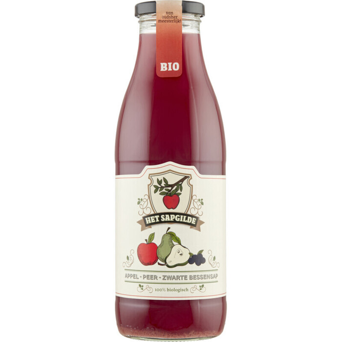 Het Sapgilde Appel - Peer - Zwarte Bessensap Bio 0,75 L (0.75L)