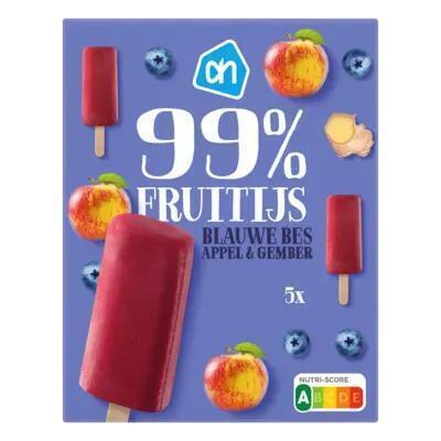 AH 99% fruitijs blauwe bes appel & gember