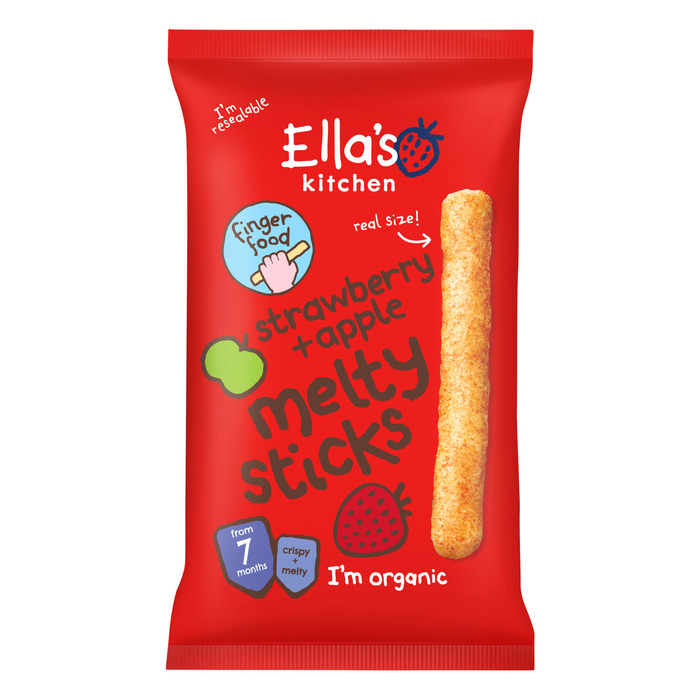 Ella's kitchen Melty sticks aardbei & appel 7m+ (16g)