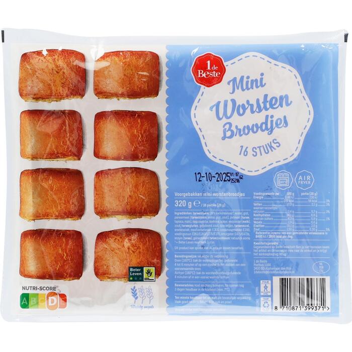 1 de Beste Worstenbroodjes mini 16 st. (320g)