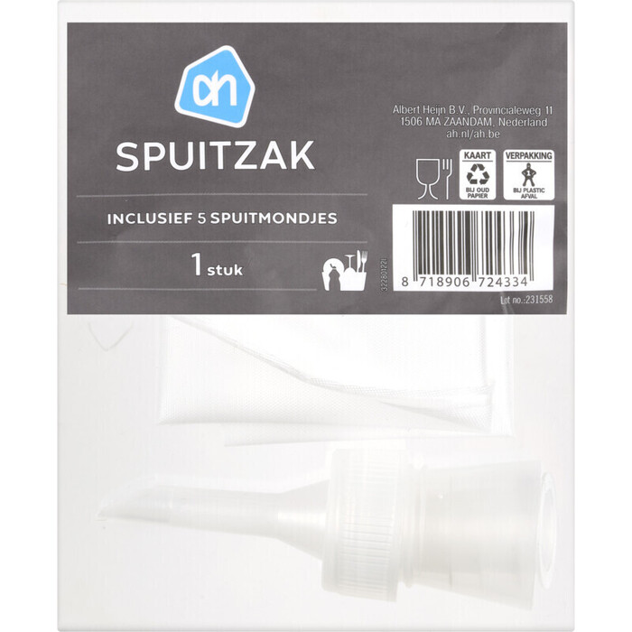 AH Spuitzak met 3 kunststofmondjes