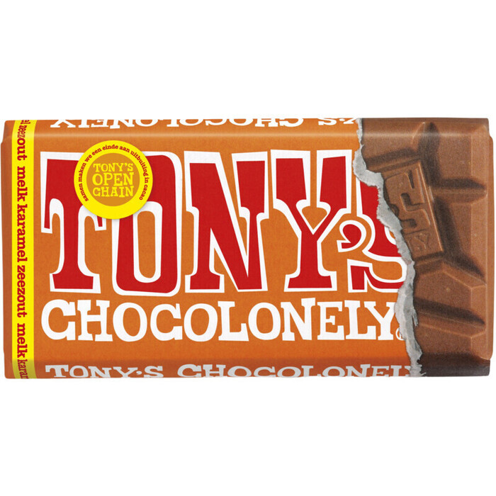 Tony's Chocolonely Reep melk karamel zeezout (90g)
