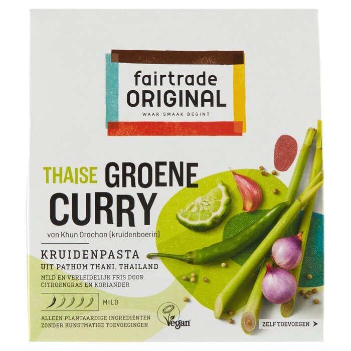 Fair Trade Original groene curry kruidenpasta (Doos, 70g)