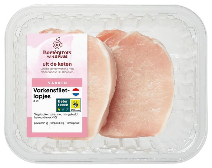 Beter leven Varkensfiletlapjes 2 stuks (300g)
