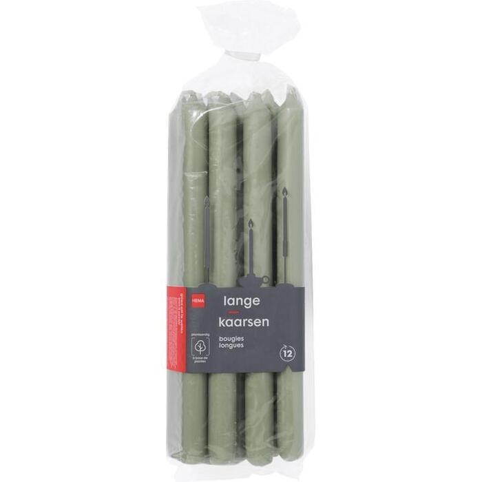 HEMA Lange Kaarsen 12 Stuks Groen
