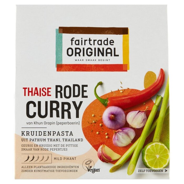 Fair Trade Original Rode Curry Pasta 70 GRAM (Doos, 70g)