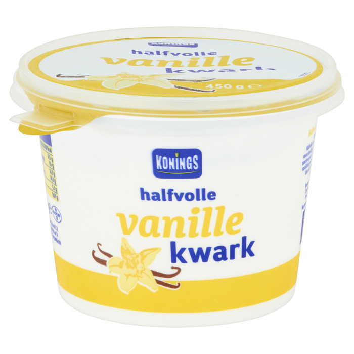 Konings halfvolle vanille kwark 450 GRM Beker/kuipje (450g)