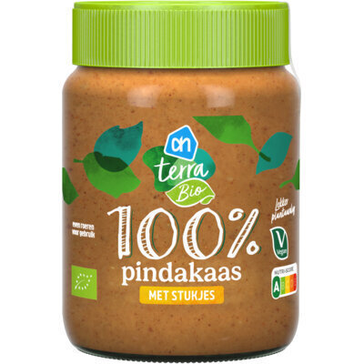 AH Terra 100% pindakaas stukjes pinda biologisch (350g)