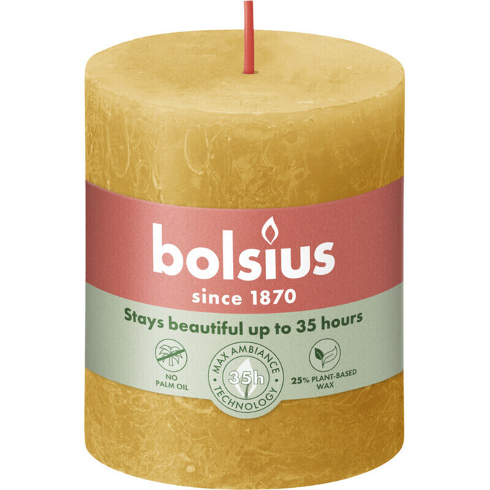 Bolsius Shine rustiek 8 cm honneycomb yellow