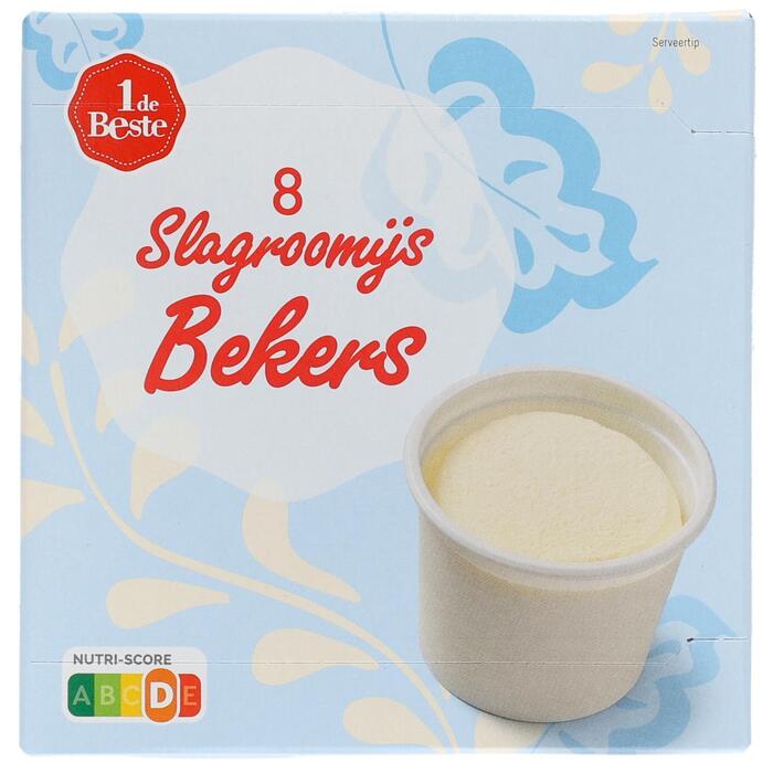 1 de Beste Slagroomijsbekers 8st. (0.8L)