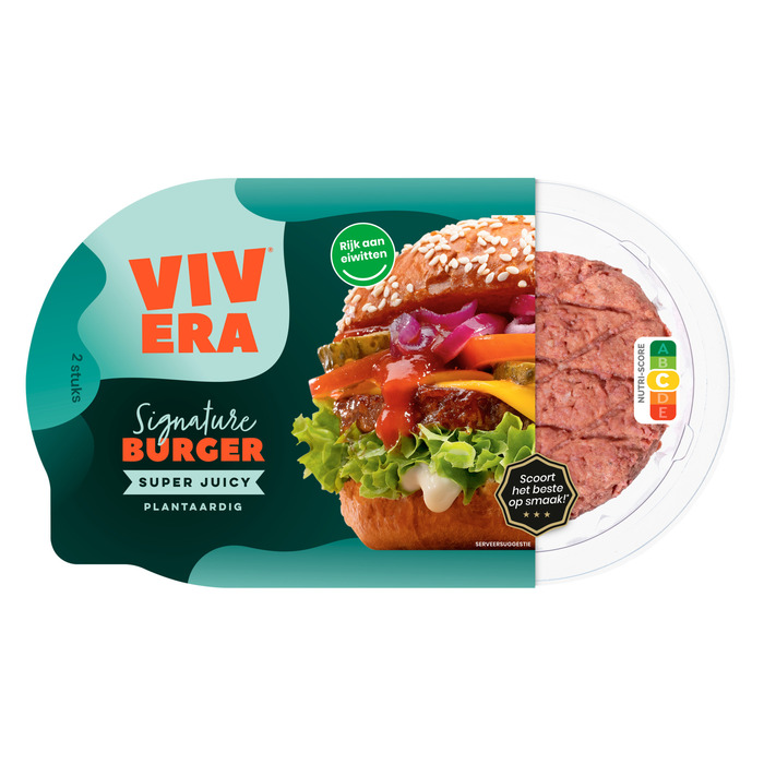 Vivera Signature burger plantaardig (2 × 100g)