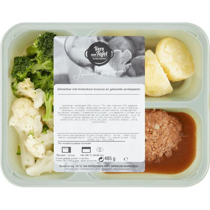 Vers Aan Tafel Gehaktbal met Bloemkool Broccoli en Gekookte Aardappelen 485 g (485g)