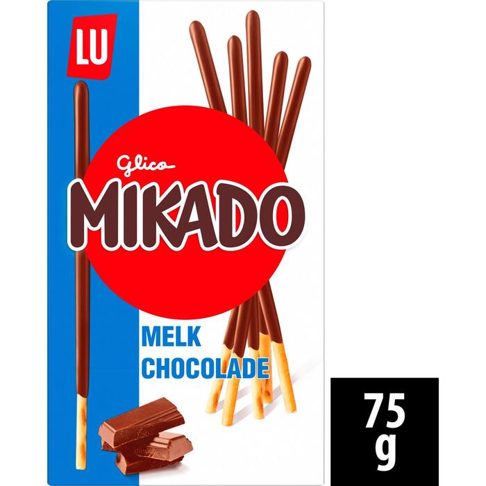 LU Mikado biscuitstokjes melkchocolade (Doos, 75g)