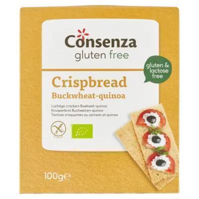 Consenza Cracker boekweit quinoa glutenvrij bio (100g)