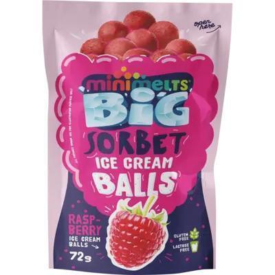 Mini Melts Ice cream sorbet balls raspberry (72g)