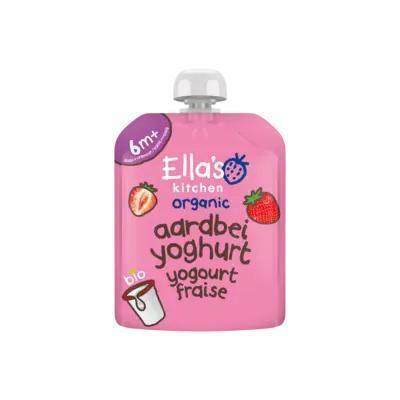 6+ Aardbei yoghurt Griekse stijl (Zak, 90g)