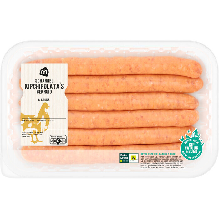 AH Scharrel kipchipolata gekruid (8 × 38g)