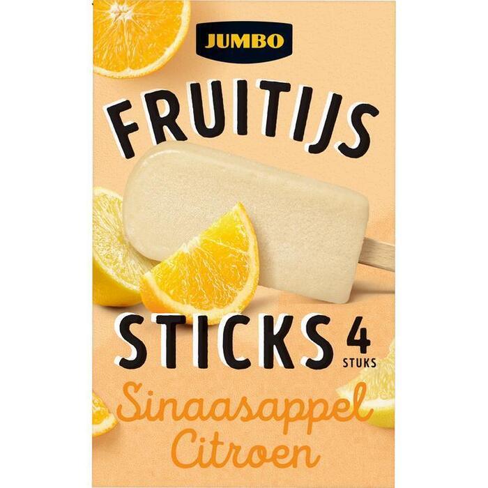 Jumbo Fruitijs Sticks Sinaasappel-Citroen 4 Stuks (208g)