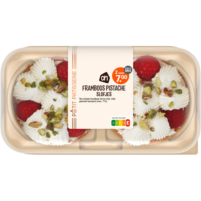 AH Mini framboos pistachesmaak slofjes