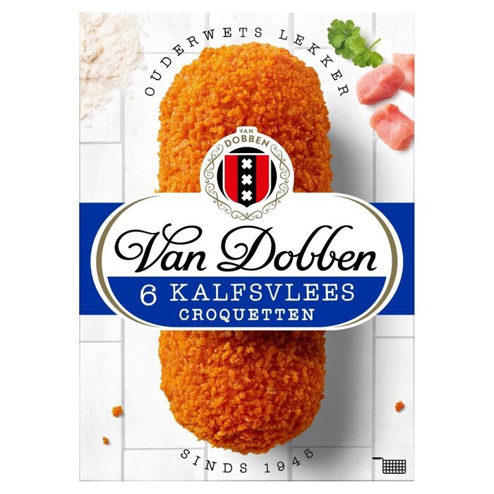 Kalfsvleescroquetten 6 stuks (Doos, 80g)