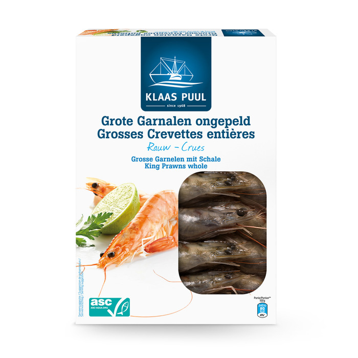Garnalen met kop (doos, 500g)