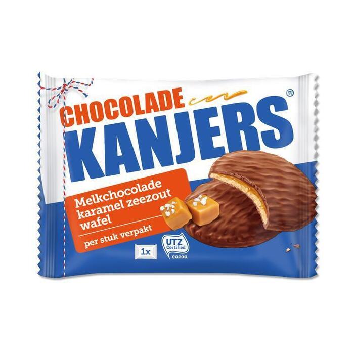 Kanjers Melkchocolade Karamel Zeezout Wafels 4 Stuks 180 g (plastic, 180g)