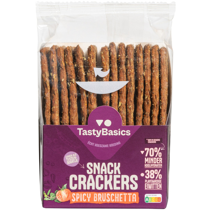 TastyBasics Snack crackers spicy bruschetta (14 × 10g)