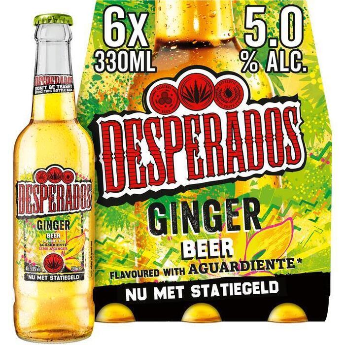 Desperados Beer Lime & Ginger Flessen 6 x 330 ml (6 × 33cl)