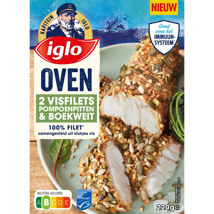 Iglo Oven visfilets pompoenpitten & boekweit (220g)