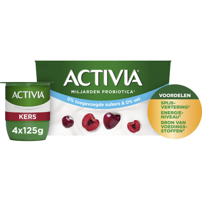 Activia 0% Yoghurt Kers 4 x 125g (500g)