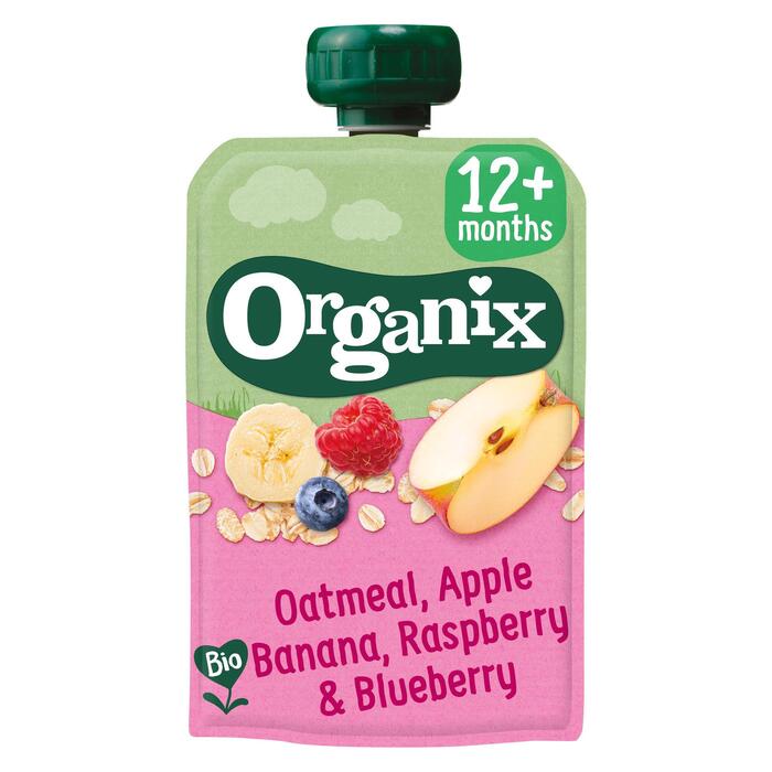Organix Knijpfruit haver appel banaan 6-36 m (Zak, 100g)
