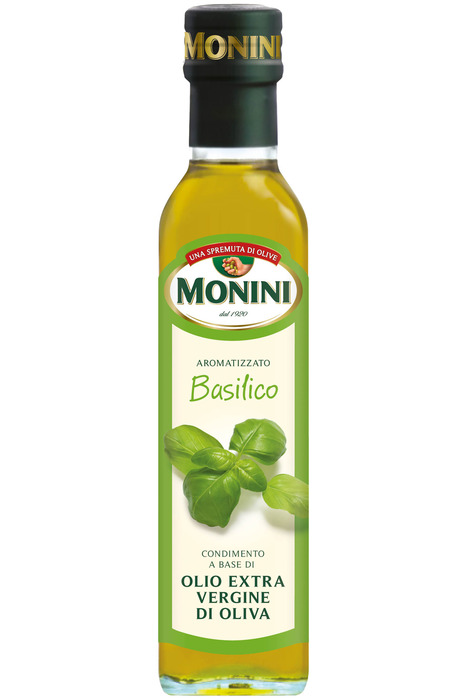 Extra Vierge Olijfolie met Basilicum (glazen fles, 250ml)